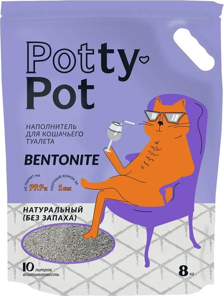 Изображение товара Наполнитель для туалета Potty-Pot Натуральный (10л/8кг)