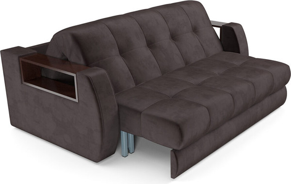 Изображение товара Диван Mebel-Ars Аккордеон Барон №3 НПБ 140x200 (бархат шоколадный Star Velvet 60 Coffee)