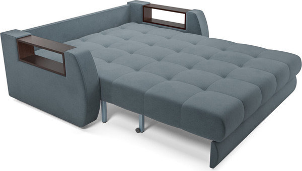 Изображение товара Диван Mebel-Ars Аккордеон Барон №3 НПБ 140x200 (велюр серый/синий HB-178/26)