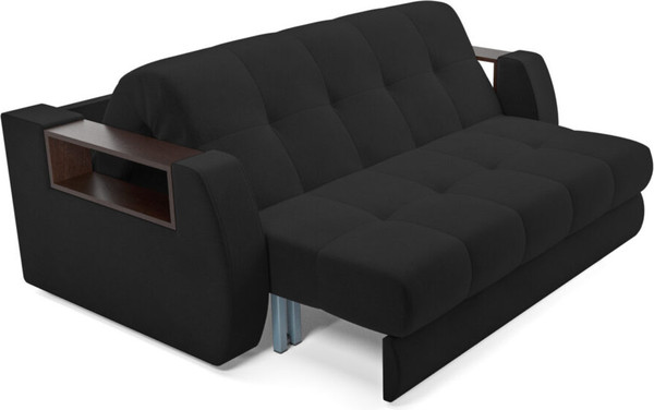 Изображение товара Диван Mebel-Ars Аккордеон Барон №3 НПБ 140x200 (велюр черный HB-178/17)