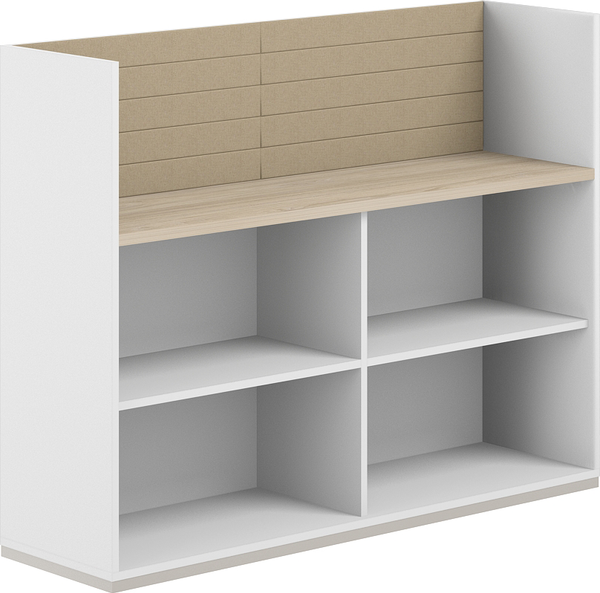 Изображение товара Стеллаж Norden С экраном  / AG.252.200.662.BG (белый/акация равелло/бежевый)