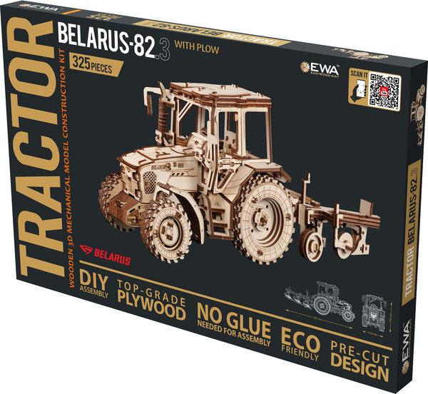 Изображение товара Трактор игрушечный EWA Belarus-82.3 с плугом