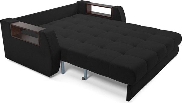 Изображение товара Диван Mebel-Ars Аккордеон Барон №3 НПБ 155x200 (велюр черный HB-178/17)