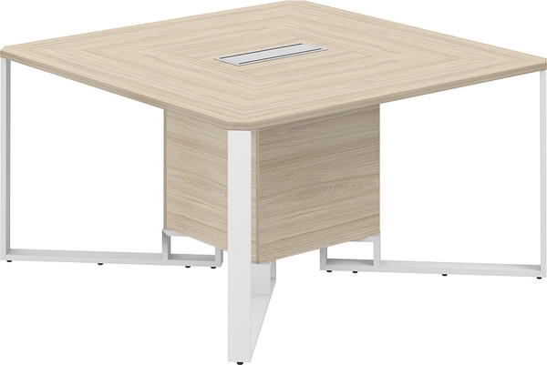 Изображение товара Стол для переговоров Norden 140х140х75 / SP.0101.AR.AR.WH (акация равелло/белый/серый)