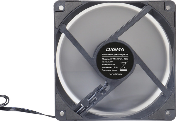 Изображение товара Вентилятор для корпуса Digma DFAN120PWM-1BK (черный)