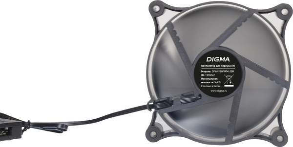 Изображение товара Вентилятор для корпуса Digma DFAN120PWM-2BK (черный)