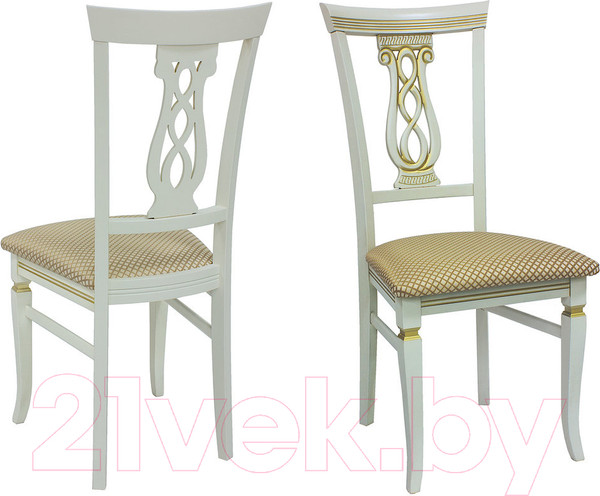 Изображение товара Стул Импэкс Leset Юта (слоновая кость 1013,патина золото/жаккард атина золотой Ж 4.02)