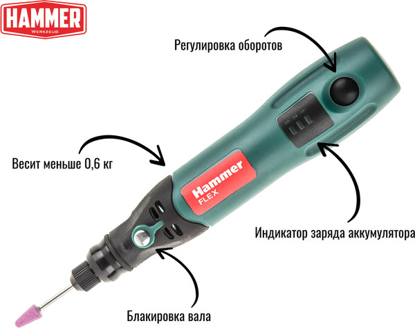Изображение товара Гравер Hammer Flex AMD3.6Li (567734)