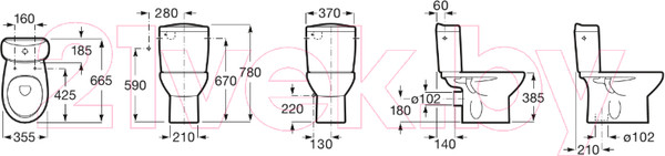 Изображение товара Унитаз напольный Roca Victoria 7342399000 + 734139Z000 + A801B6200B