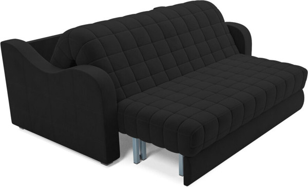 Изображение товара Диван Mebel-Ars Аккордеон Барон №4 НПБ 120x200 (велюр черный HB-178/17)