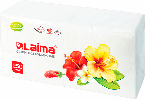 Изображение товара Бумажные салфетки Laima 128728 (250шт, белый)