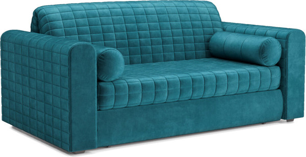 Изображение товара Диван Mebel-Ars Аккордеон Барон №5 НПБ 120x200 (бархат синий/зеленый Star Velvet 43 Black Green)