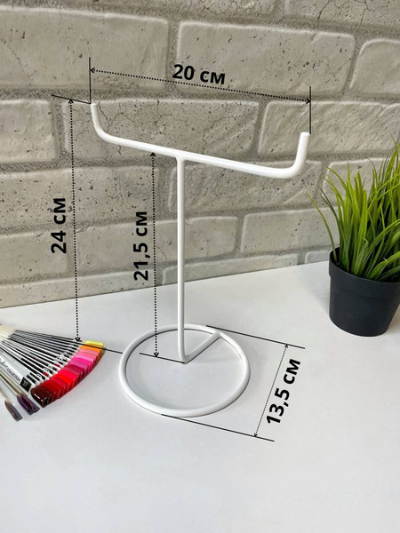 Изображение товара Подставка для типс ОМурМебель Металлическая на две стороны (белый)