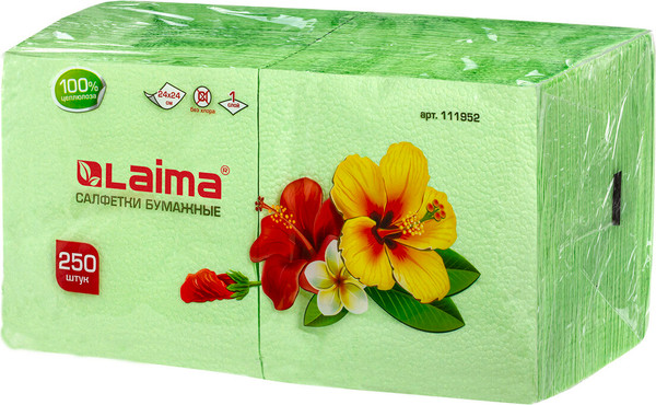 Изображение товара Бумажные салфетки Laima 111952 (250шт, зеленый)