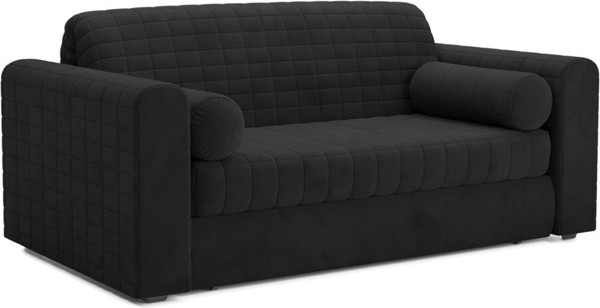 Изображение товара Диван Mebel-Ars Аккордеон Барон №5 НПБ 155x200 (велюр черный HB-178/17)