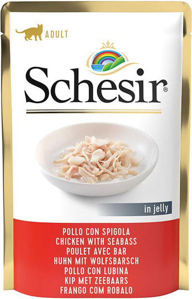 Изображение товара Влажный корм для кошек Schesir курица и окунь (85г)