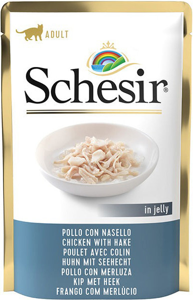 Изображение товара Влажный корм для кошек Schesir курица и хек (85г)