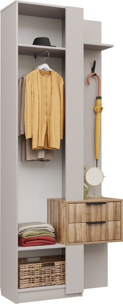 Изображение товара Секция в прихожую Аквилон Чарли №5 с ящиком левый (кашемир/авелано)