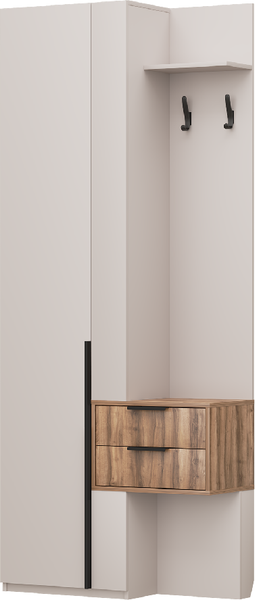 Изображение товара Секция в прихожую Аквилон Чарли №5 с ящиком левый (кашемир/авелано)