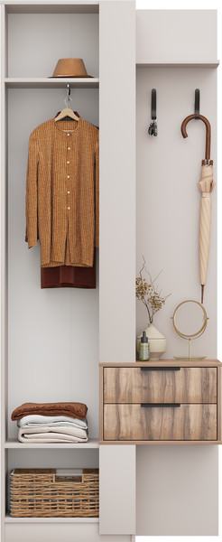 Изображение товара Секция в прихожую Аквилон Чарли №5 с ящиком левый (кашемир/авелано)