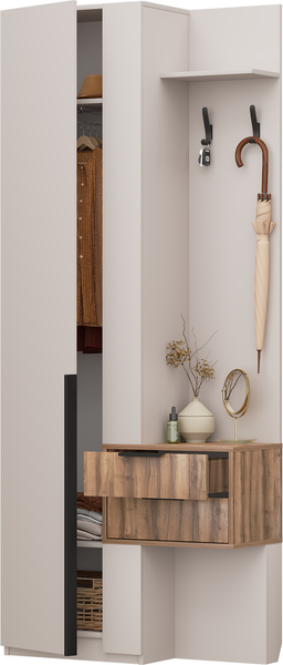 Изображение товара Секция в прихожую Аквилон Чарли №5 с ящиком левый (кашемир/авелано)