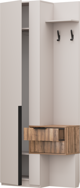 Изображение товара Секция в прихожую Аквилон Чарли №5 с ящиком левый (кашемир/авелано)