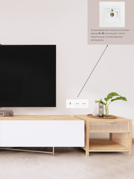 Изображение товара Розетка El-Bi Zena-Vega / 609-016200-246 (матовый белый)