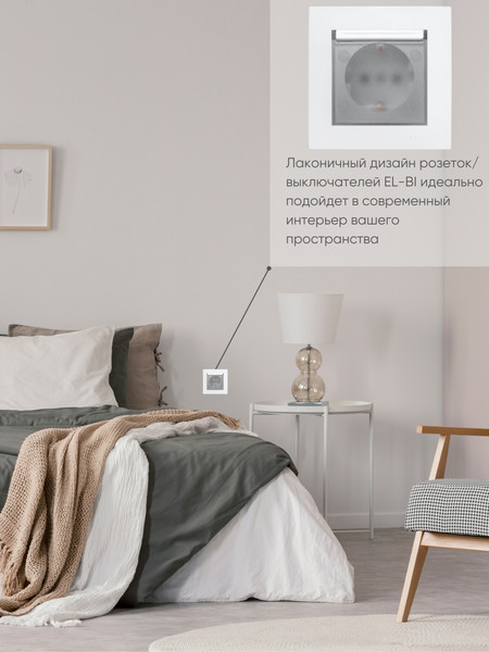 Изображение товара Розетка El-Bi Zena-Vega / 609-016200-218 (матовый белый)