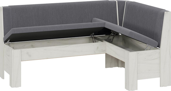 Изображение товара Уголок кухонный мягкий ТриЯ Ганновер (дуб крафт белый/микровелюр Linea Grande 83/Connect 83 серый)