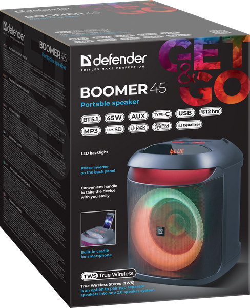 Изображение товара Портативная акустика Defender Boomer 45 / 65245