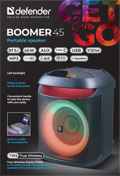 Изображение товара Портативная акустика Defender Boomer 45 / 65245