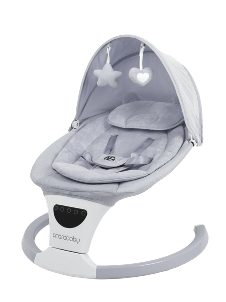 Изображение товара Детский шезлонг Amarobaby Teddy Swing / AB24-22TED/11 (серый)