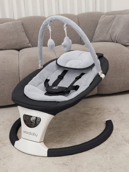 Изображение товара Детский шезлонг Amarobaby Teddy Swing / AB24-22TED/09 (черный)