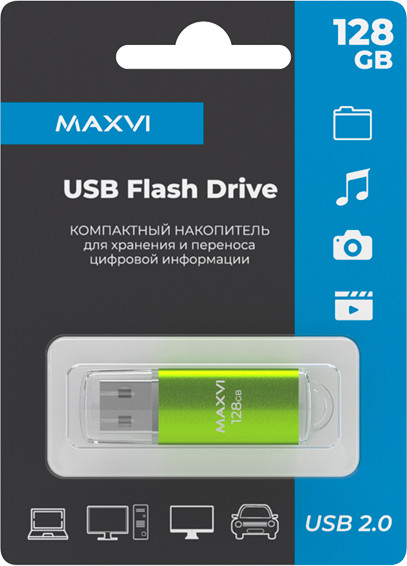 Изображение товара USB flash накопитель Maxvi MP 128GB 2.0 (зеленый)
