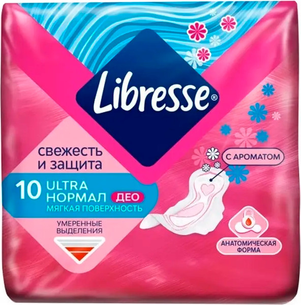 Изображение товара Прокладки гигиенические Libresse Invisible Ultra Normal Deo (10шт)