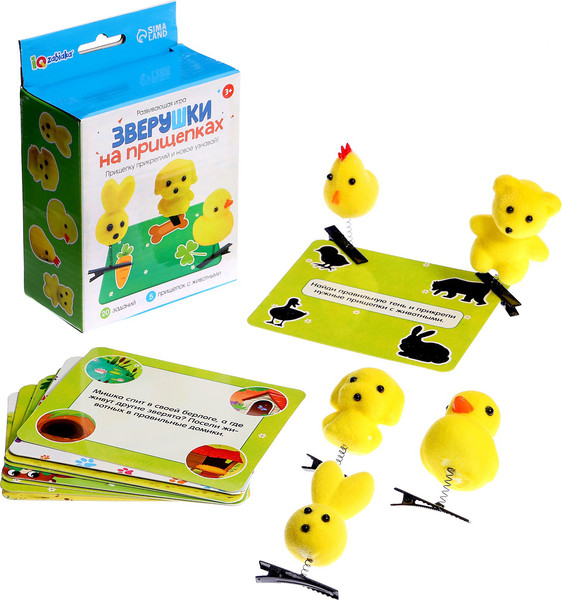 Изображение товара Развивающий игровой набор Zabiaka IQ Зверушки на прищепках / 10367526