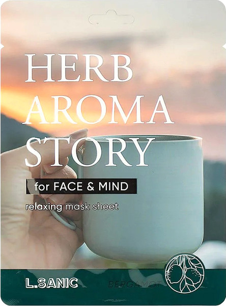 Изображение товара Маска для лица тканевая L.Sanic с экстрактом бергамота и эффектом ароматерапии (25мл)