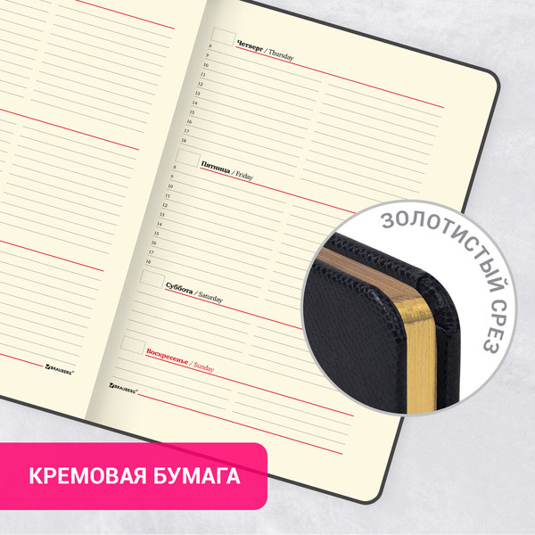 Изображение товара Еженедельник Brauberg Iguana / 114478 (64л, черный)