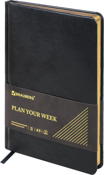 Изображение товара Еженедельник Brauberg Iguana / 114478 (64л, черный)
