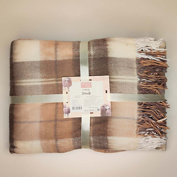 Изображение товара Плед Vladi Эльф Noah 170x210 / 50218 (белый/бежевый/светло-коричневый)