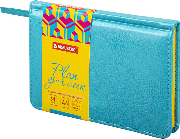 Изображение товара Еженедельник Brauberg Rainbow / 114483 (64л, бирюзовый)