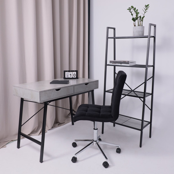 Изображение товара Кресло офисное AksHome Роза квадрат (Velutto 34 черный/хром)