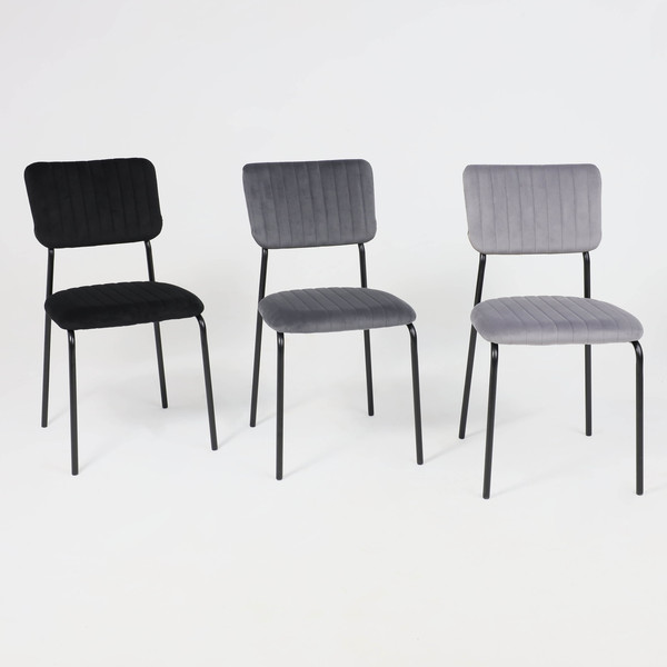 Изображение товара Стул AksHome Rain (темно-серый велюр HLR-21/черный)