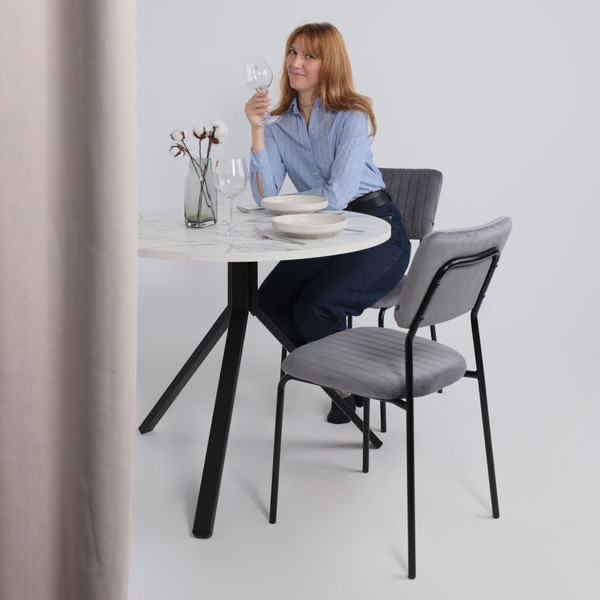 Изображение товара Стул AksHome Rain (серый велюр HLR-20/черный)