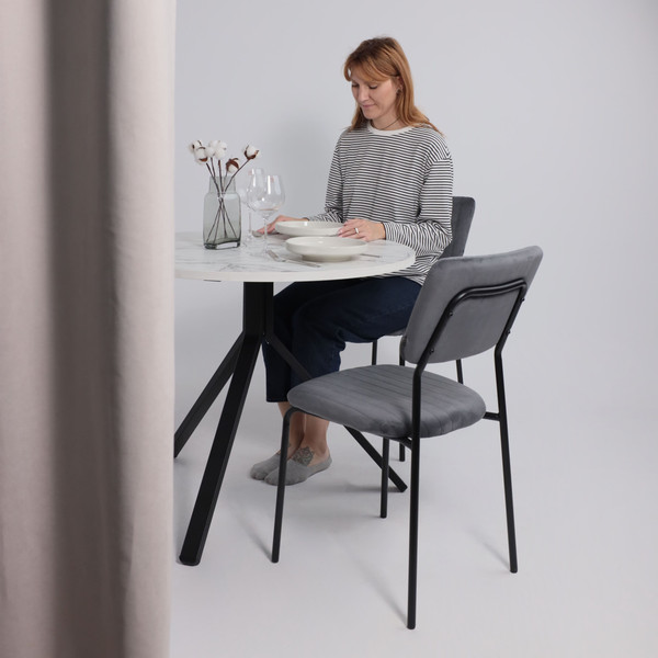 Изображение товара Стул AksHome Rain (темно-серый велюр HLR-21/черный)