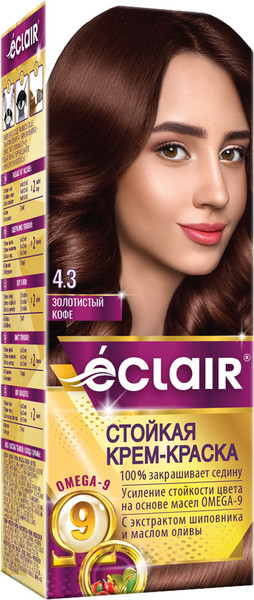 Изображение товара Крем-краска для волос Eclair 4.3 (золотистый кофе)