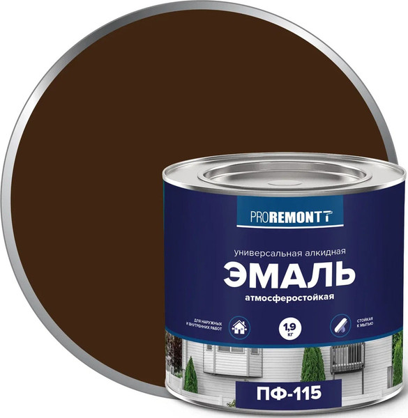 Изображение товара Эмаль Proremontt ПФ-115 (1.9кг, коричневый)
