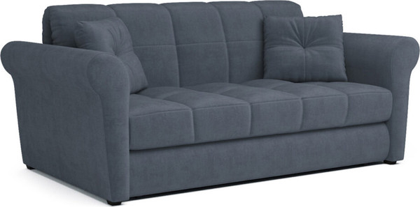 Изображение товара Диван Mebel-Ars Аккордеон Гранд НПБ 120x200 (велюр серый/синий НВ-178/26)