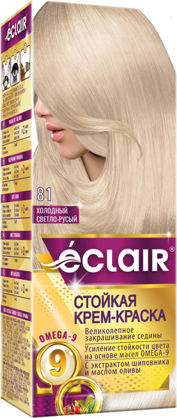 Изображение товара Крем-краска для волос Eclair 8.1 (холодный светло-русый)