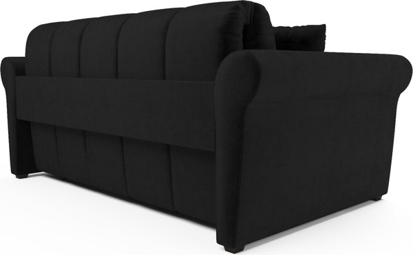 Изображение товара Диван Mebel-Ars Аккордеон Гранд НПБ 120x200 (велюр черный НВ-178/17)